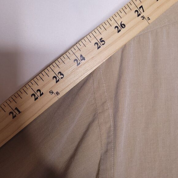 Coach Dress Shirt Mens Large Tan 80s Two Ply Cotton - Picture 9 of 12